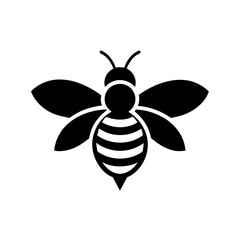 Honey bee logo design template with vector illustration. Flying honey bee icon symbol in line, flat, and color style. Vector illustration
