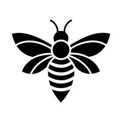 Honey bee logo design template with vector illustration. Flying honey bee icon symbol in line, flat, and color style. Vector illustration