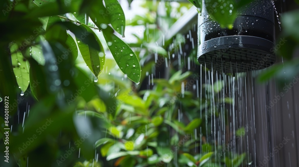 Aufkleber a smart sprinkler system adjusts its water output based on the humidity and temperature levels of th