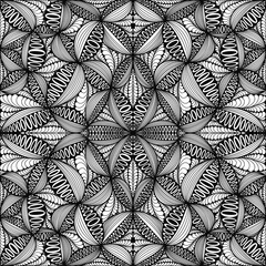 Abstract, Doodle, Abstract lines Doodle with black lines Flowers and leaves. Black stripes make up the image.