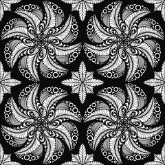 Abstract style painting, Black line art, Doodle style painting, Black line art without a definite shape as a circle image, Abstract floral line art, Art.