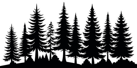 Fototapeta premium a silhouette of the forest on a transparent background