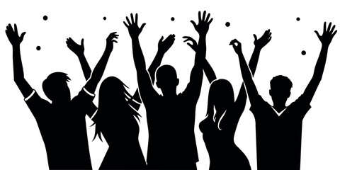 silhouette of dancing people. Vector illustration