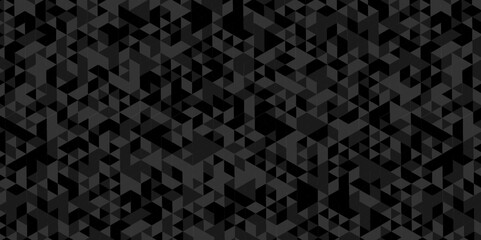 Vector geometric seamless diamond technology black and gray triangle element light background. Abstract digital grid light pattern white Polygon Mosaic triangle, business and corporate background.