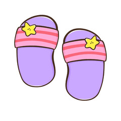 cute star purple pink flip flops