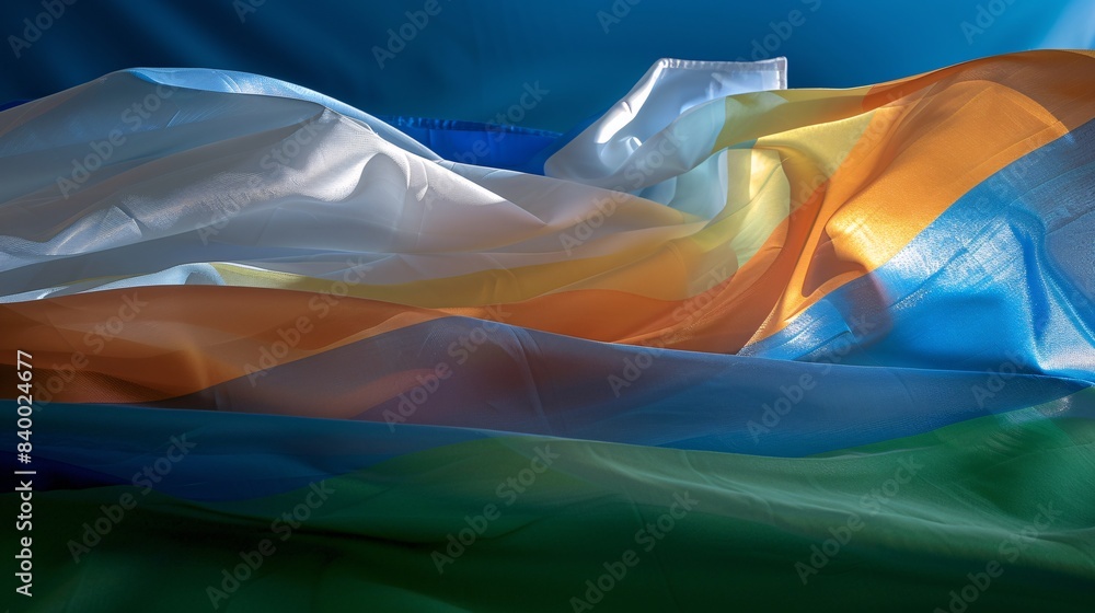 Poster close-up of a national flag with space for text in the background