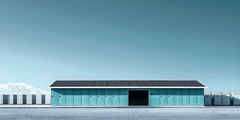 Fototapeta premium Compact energy storage system for microgrids enhancing reliability and efficiency. Concept Energy Storage Systems, Microgrids, Reliability Enhancement, Efficiency Improvements