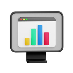 Online Analysis chart 3D icon