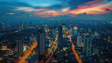 Fototapeta premium Smart city and digital transformation.Big data connection technology AI generated