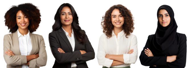 Business women png element set on transparent background