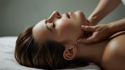 Obraz premium Craniosacral Therapy Head Massage for Pain and Migraine Relief.