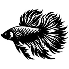 Betta fish flat design