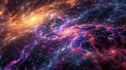 Naklejka premium 数多の銀河に彩られた抽象的な背景イラスト