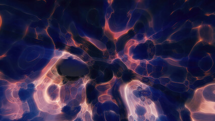 Abstract yellow gold bright glowing background with iridescent waves of energy and plasma rays with light