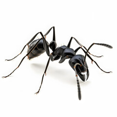 Black ant insect isolated on white background
