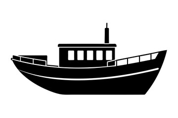 boat silhouette vector illustration