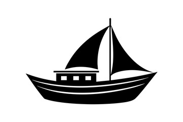 boat silhouette vector illustration