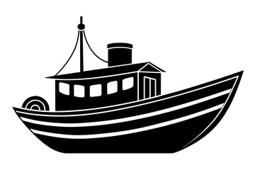 boat silhouette vector illustration