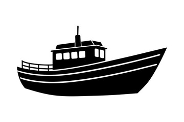 boat silhouette vector illustration