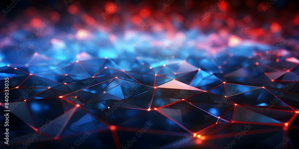 Poster abstract digital network connection background with geometric shapes and technology theme. concept g