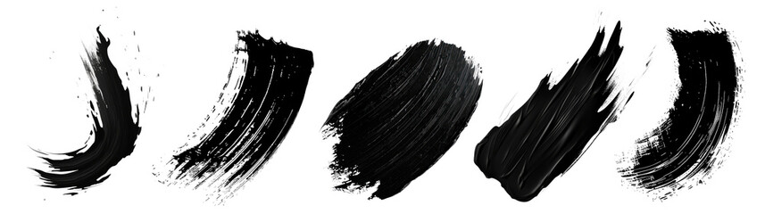 Chinese brush stroke png element set on transparent background
