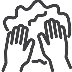 Massage flour outline icon on transparency background