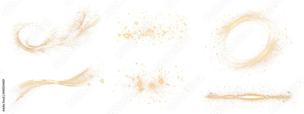 Poster light glitter effect png element set on transparent background