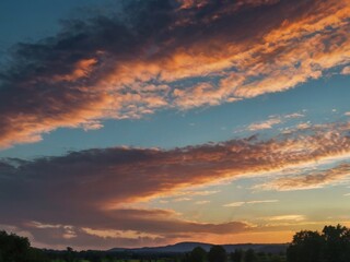Naklejka premium photo with romantic landscape sky
