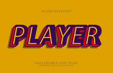 3d editable player text style effect