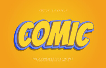 3d editable comic text style effect