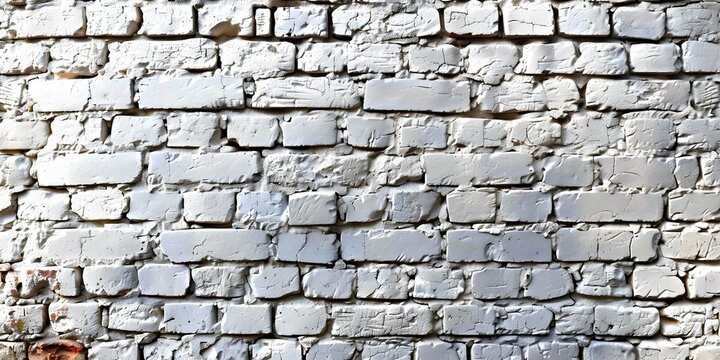 Realistic white brick wall image for photo editing or Zoom backgrounds. Concept White brick wall background, Zoom backgrounds, Realistic photo editing, Rustic backdrop perspective