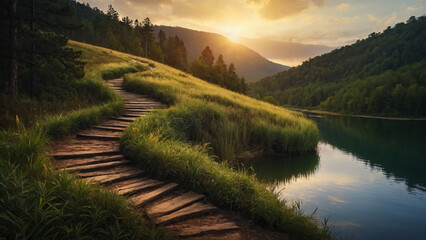 Obraz premium sunset in the mountains 