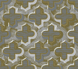 Damascus wallpaper. Arabian style pattern. Seamless vector background. Turkish mosque window  Background for textile print, wrapping paper, oriental cuisine rest