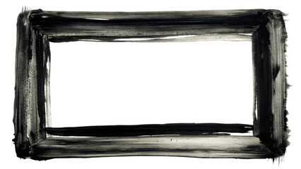 Isolated vintage black painting frame with a decorative border