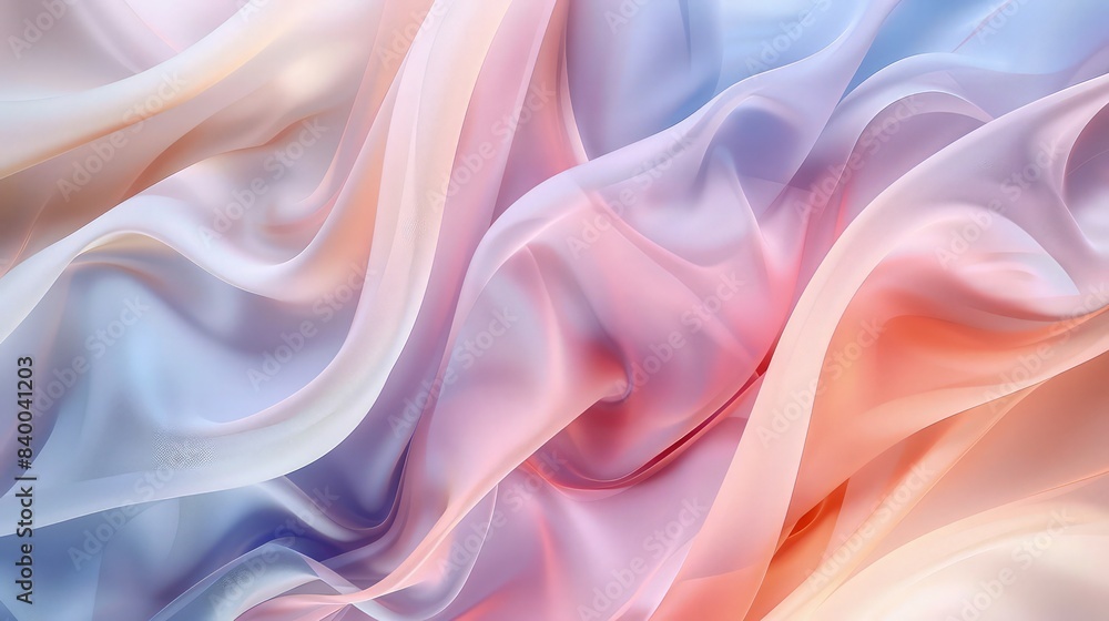 Aufkleber a dynamic abstract wallpaper featuring soft, billowing fabric-like patterns in a soothing color pale