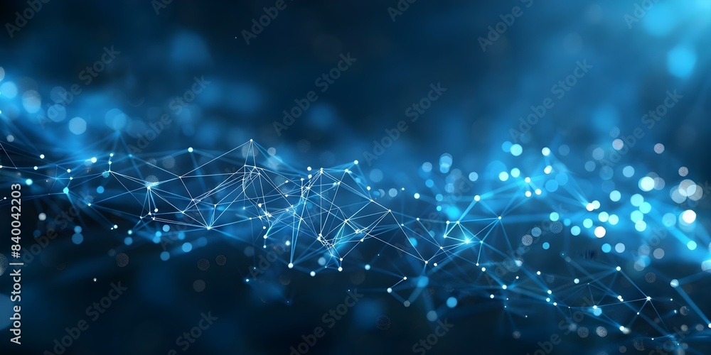 Poster futuristic dark blue technical background with lines dots and digital innovation. concept technical 