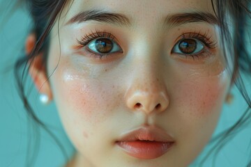 Photo portrait of a woman with full makeup