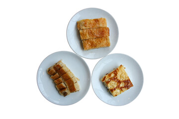 traditional Turkish pastries, Borek, isolated on white background