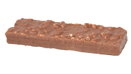 chocolate waffle bar isolated on white background