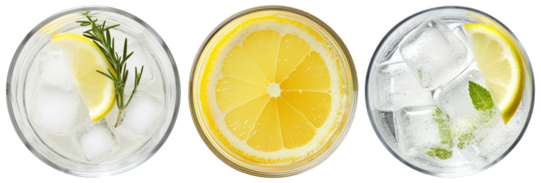 Summer drink png element set on transparent background