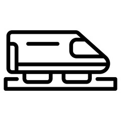 Train icon symbol sign from modern public service collection in line style for mobile concept and web apps design. Community and Facilities related vector line icon.
