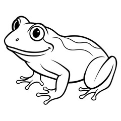 frog line art vector illustration.