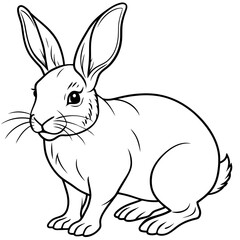 rabbit line art vector illustration.