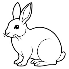 rabbit line art vector illustration.