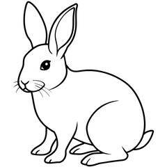 rabbit line art vector illustration.
