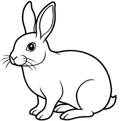 rabbit line art vector illustration.