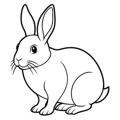rabbit line art vector illustration.
