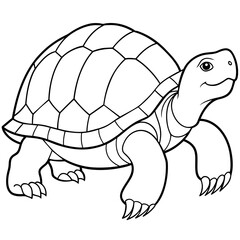 Turtle line art vector illustration.