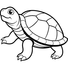 Turtle line art vector illustration.