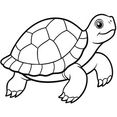 Turtle line art vector illustration.